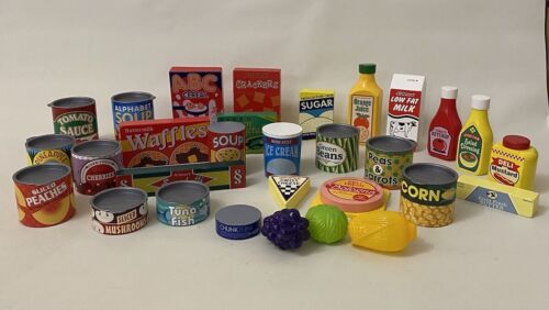 Melissa & Doug Play Shop Toy Food Bundle Shopping Cereal Tins Condiments Butter - Afbeelding 1 van 17