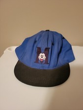 Disney Mickey Mouse Kids Baseball Cap Blue/black Vintage 90s