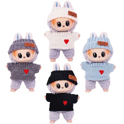 Clothes Only 】 Blind box Labubu sweater plush vinyl face doll pendant