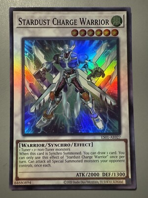 YUGIOH STARDUST CHARGE WARRIOR ASIA ENGLISH EDITION ES01-AE027 SUPER RARE
