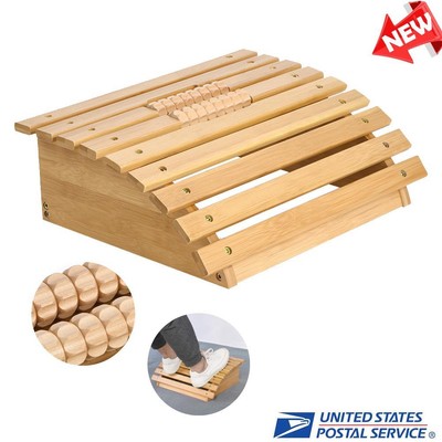 Health Ergonomic Wooden Massager Footrest Foot Stool Under Desk