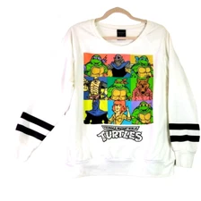 Teenage Mutant Ninja Turtles Nickelodeon Youth XL 15 or 17 White LS Sweatshirt