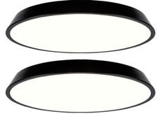 COTULIN 12 Inch Black Metal LED Flush Mount Ceiling Light,2 Pack 5000K Daylight