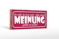 Holzschild Spruch 27X10Cm Du Hast Recht Aber Meine Meinung Schild Wooden Sign