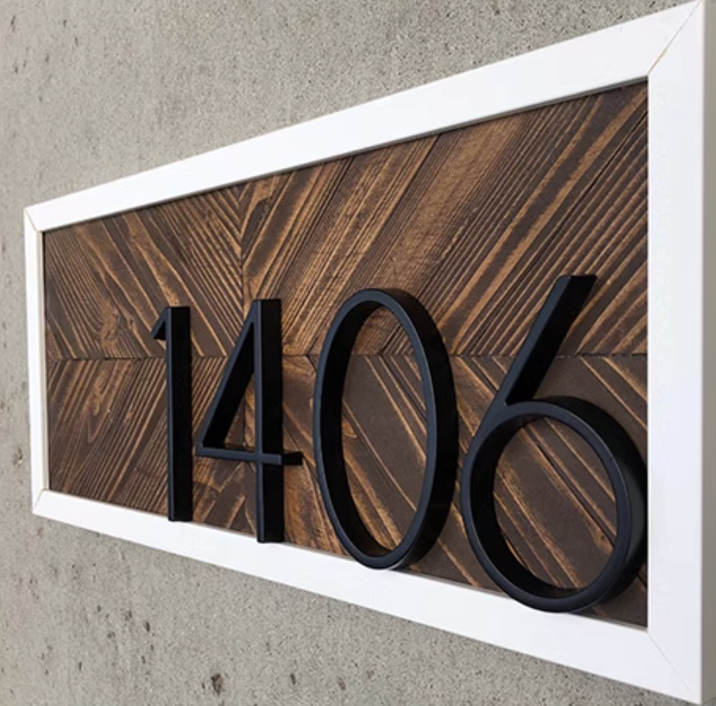 Zinc Alloy House Sign Number Plate Display Outdoor Black Number Digital