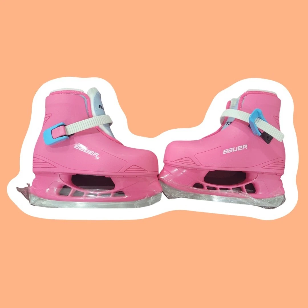 Bauer Girls Pink Ice Skates Size 12 13 Excellent Fast Shipping
