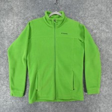 Columbia Jacket Youth Extra Large Green Fleece Full Zip w Logo