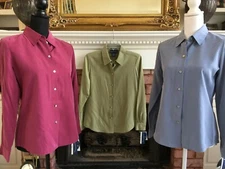 Charter Club Rayon Blend Front Button Collared Blouse: Sz 4, Multiple Colors NWT