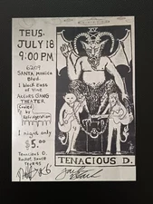 Tenacious D - SIGNED Jack Black Kyle Gass AUTOGRAPHED A5 Promo Poster / Leaflet