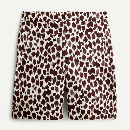 NWT J Crew High Rise Bermuda Shorts Chino Size 4 Brown Giraffe Animal Print