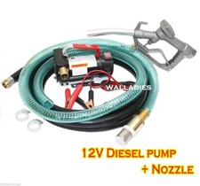 NEW 12v Diesel Kerosene Fuel Transfer Pump 11 GMP W/ Nozzle 12' Hose