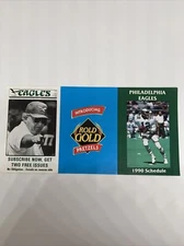 1990 Philadelphia Eagles NFL Pocket Schedule Sponsor Rold Gold Pretzels