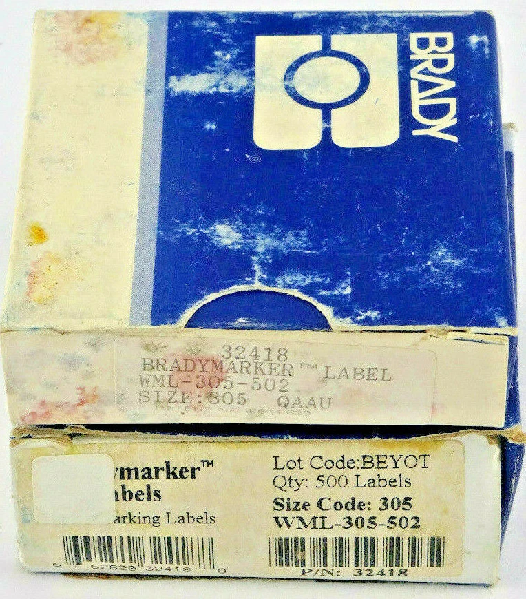 2 Boxes - Brady WML-305-502 Wire Marking Labels 500x2 32418 White *BOX DAMAGE*  - Image 2 of 4