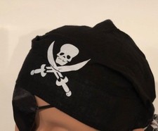 12x Pirate Do-Rag, Head Scarf, Wrap - Black - New Factory Sealed  12x Twelve 