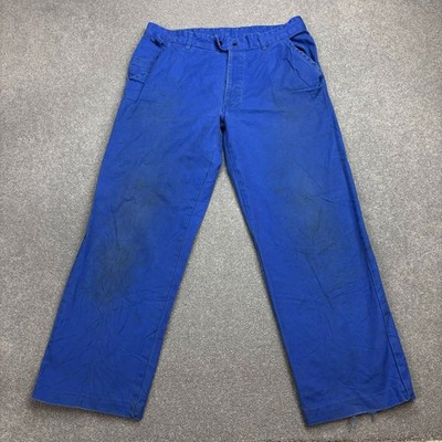 VINTAGE französische Hose Erwachsene 34x28 blau Workwear Chore Canvas Utility Herren