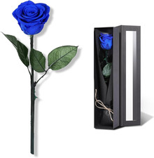 Blue Flowers for Delivery Prime, Preserved Blue Roses Flower Gifts for Women, Re