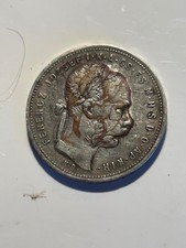 1881 KB Silver Hungary 1 Forint,  Franz Joseph Coin KM