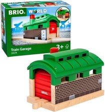 Educational Train Garage - 1 Piece Wooden Toy for Age 3 - No Batteries Needed