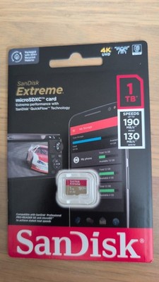 Sandisk 1TB Extreme 190MB/s Micro SD MicroSDXC Memory Card SDSQXAV-1T00