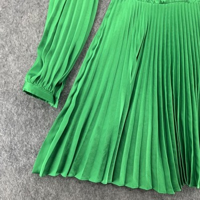 green emerald velvet dress Halter Pleated Metallic Dress In Green Black