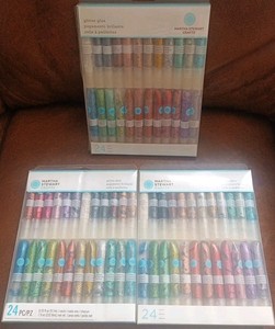 Lot Of 3 Martha Stewart Crafts Glitter Glue Set 24 Colors                   /670