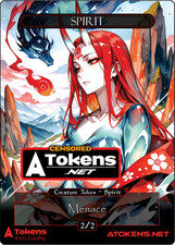 Spirit Token 2/2 Menace – Red Spirit For MTG *Censored