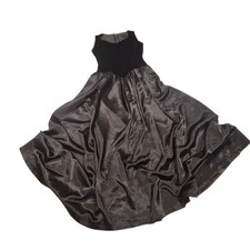 Vintage Black Velvet Satin Mixed Media Gown Sleeveless Formal Maxi Dress