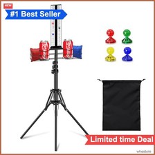 Cornhole Scoreboard with Drink Holder Height Adjustable Foldable with Storage