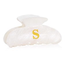 Initial Cute Hair Clips - White Letter Elegant Hair Claw Clips, Glitter White-S