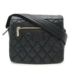 Chanel Leather Cocoon Matelasse Small Messenger Bag Women Black One Size