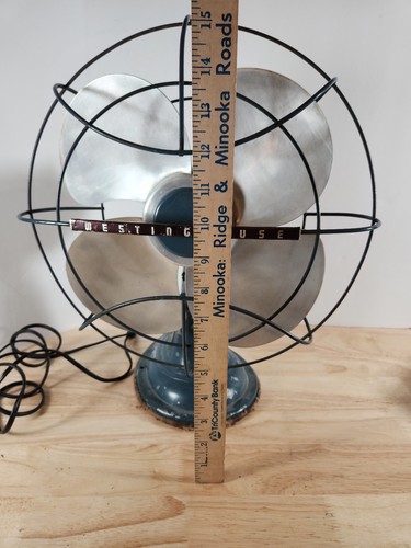 Vintage 1950s Westinghouse Ocselating Electric Fan W/Cover Model 12LA Works! - Picture 14 of 17