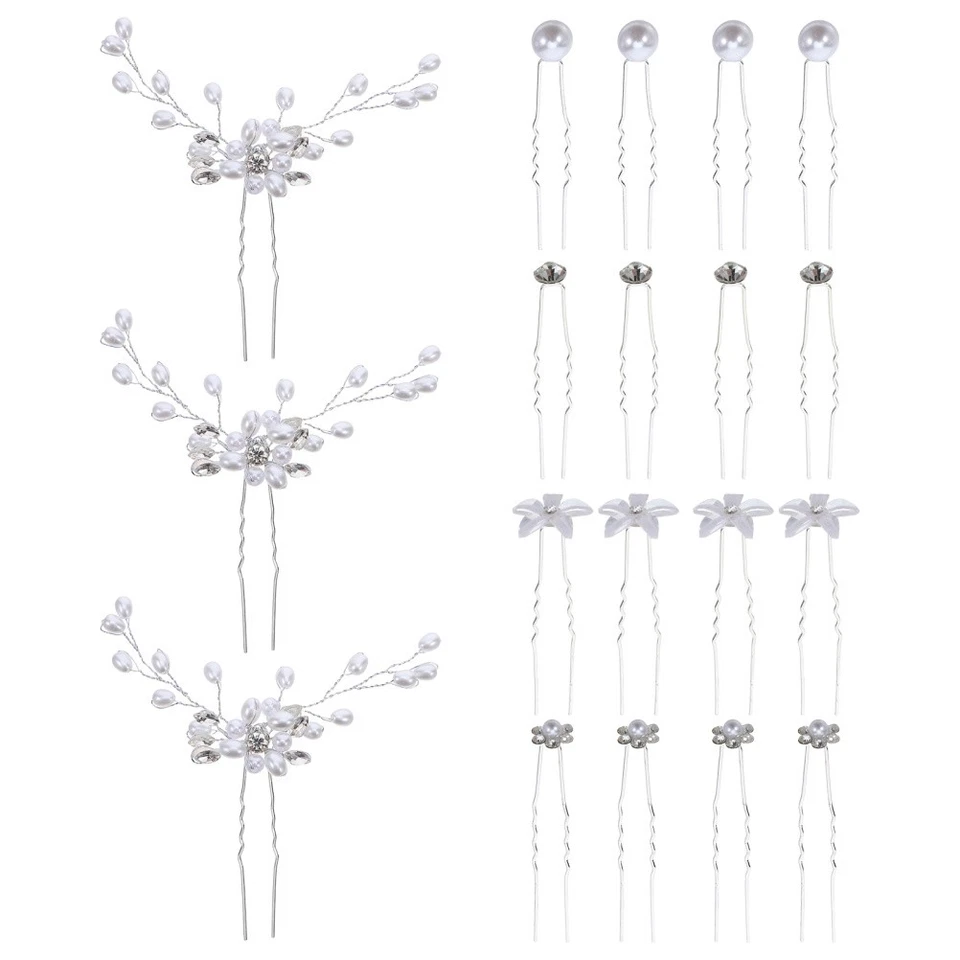  23 Pcs Fermaglio Capelli Sposa Accessori Per Decorazioni Clip Di Strass - Immagine 3 di 4