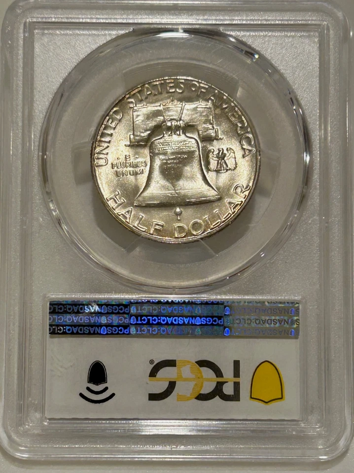 :1954-S 50C FRANKLIN HALF DOLLAR NEAR SUPERB PCGS MS66 RARE R3 HIGHEST GRADES - Image 3 of 3