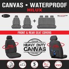 For Mitsubishi Triton Dual Cab 2015-2023 TRADIES Front&Rear Grey Canvas Seat