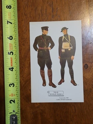 POSTCARD MILITARY MARINE UNIFORM CORA WYNN FLEMING 1944 1918 WORLD WAR 1