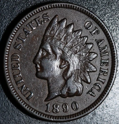 1890 INDIAN HEAD CENT - With LIBERTY & DIAMONDS - XF EF