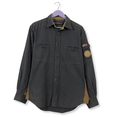 Chemise Napapijri Vintage Grise Et Marron En Coton - Taille L Homme - Photo 1/4
