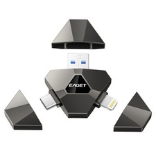 Eaget 128GB 256GB Apple MFi 3in1 USB 3.2 Flash Drive Apple Lightning Flash Drive