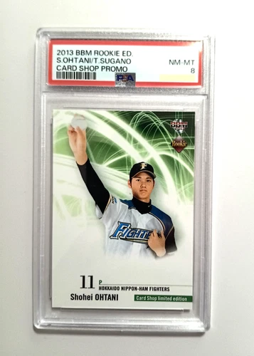 2013 BBM Shohei Ohtani Tomoyuki Sugano RC Promo Card Shop PSA 8 Rookie Rare NM