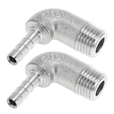 2pcs Barbetta Fittings 1/4'' BSPT 15/64'' OD Silver for Air Water Oil Gas