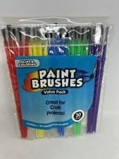 27 Plastic Handle Value Pack Paint Brushes (3 Missing - 27 New)