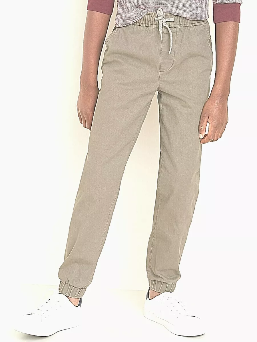 Old Navy Joggers Boys Built-In Flex Twill XL 14-16 Light Gray Grey