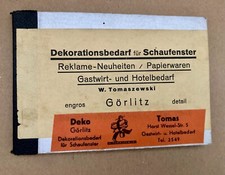 Dekorationsbedarf f&uuml;r Schaufenster Tomaszewski G&ouml;rlitz (um 1935)
