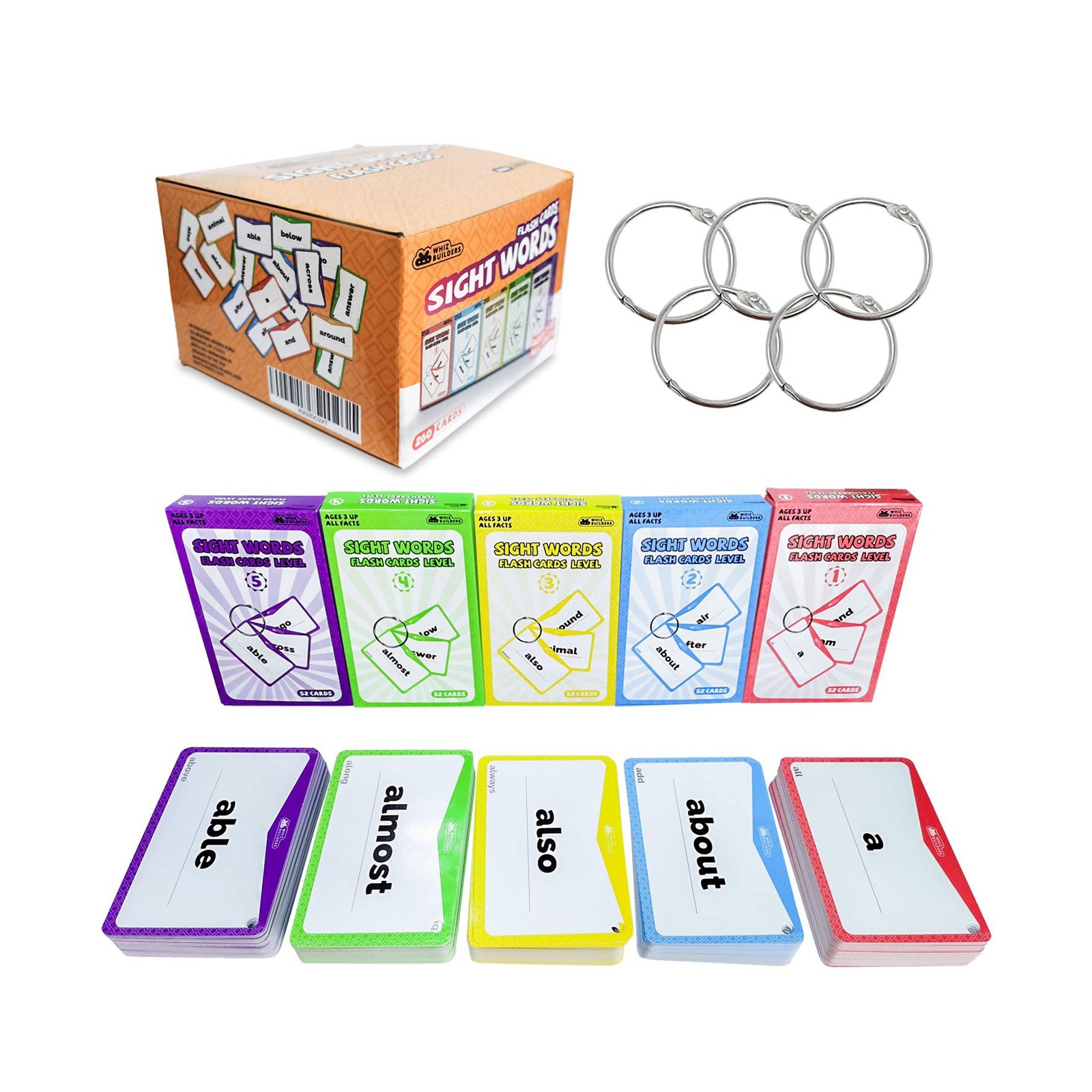Sight Words Flash Cards 520 Word Set : Educational ABC Alphabet Letter  Flashc... | eBay