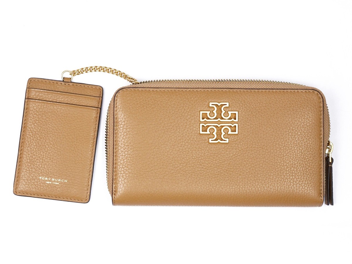 Tory Burch Britten Tan Moose Pebbled Leather Continental  display picture 1