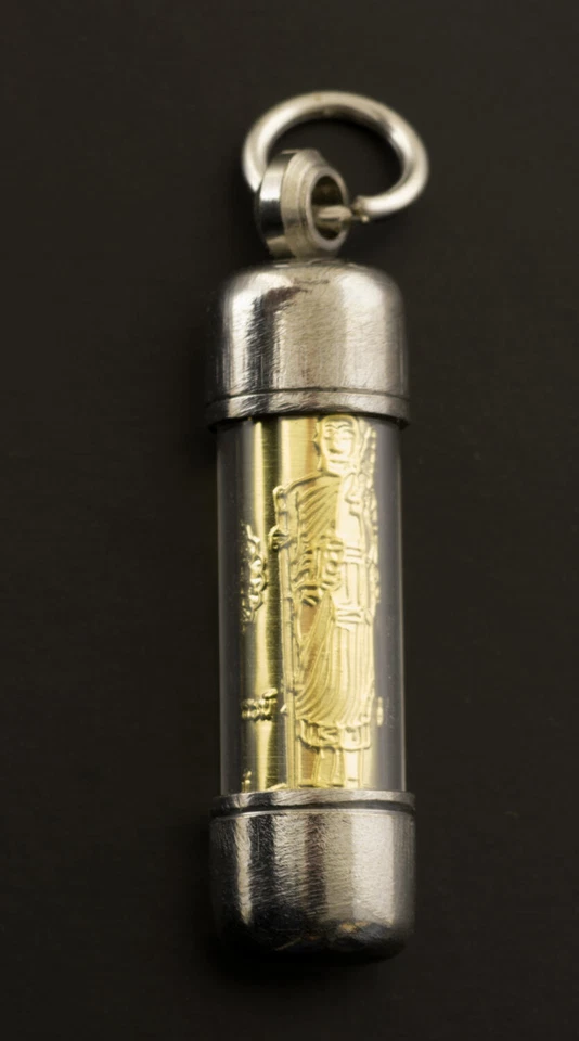 Pendentif Takrut Amulette thaï Sacré Béni Bouddha Yant LP Toh Wat Rakang #1235