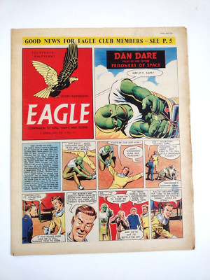 Eagle Comic Vol 6 No 13 - 1st Apr 1955 Dan Dare Prisoners of Space Very Good UK