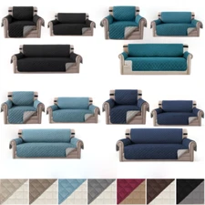 Sofa Cover Sofa Protector Quilted Furniture Protector w/ Non Slip Elastic Strap