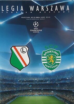 Program Uefa Cl 16 17 Legia Warsaw Sporting Portugal Ebay