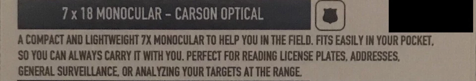 Carson Optical-Close-Up 7x18MM Tactical Monocular w/ Lanyard & Carry Case *NEW* - Image 4 of 4